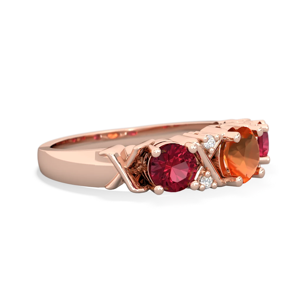 Fire Opal Hugs And Kisses 14K Rose Gold ring R5016