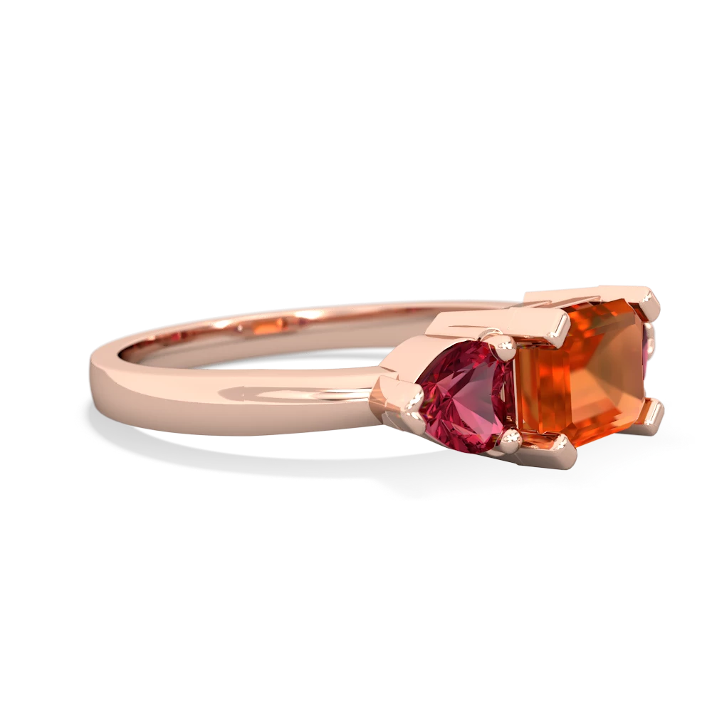 Fire Opal Three Stone 14K Rose Gold ring R5235