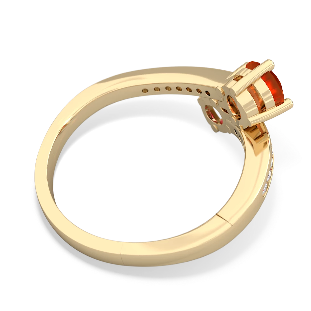 Fire Opal Channel Set Two Stone 14K Yellow Gold ring R5303