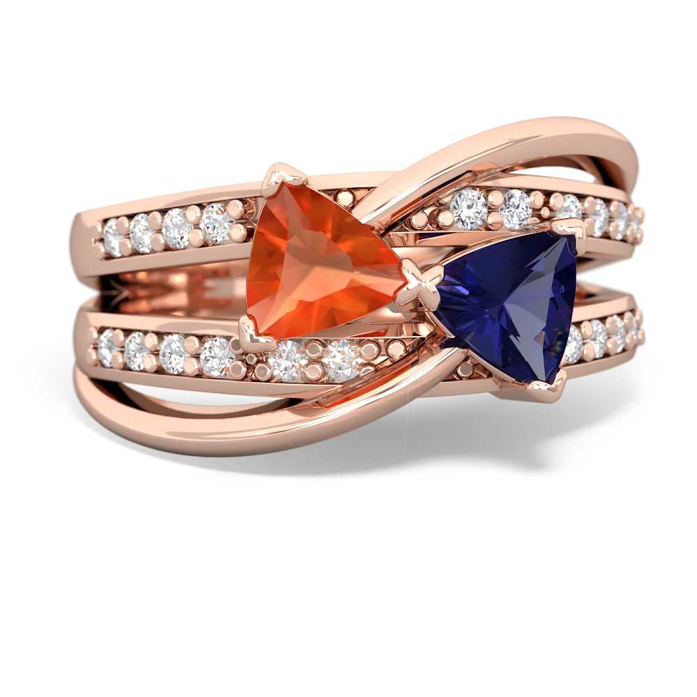 Fire Opal Bowtie 14K Rose Gold ring R2360