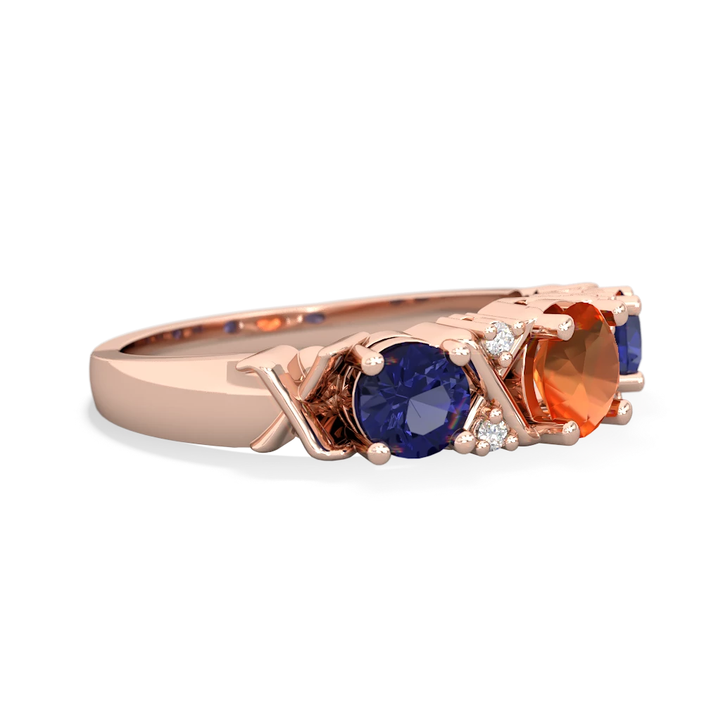 Fire Opal Hugs And Kisses 14K Rose Gold ring R5016