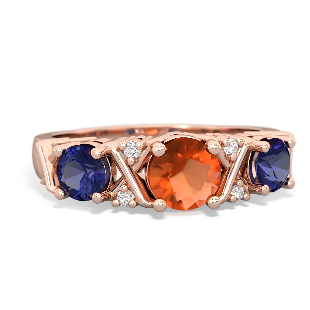 Fire Opal Hugs And Kisses 14K Rose Gold ring R5016