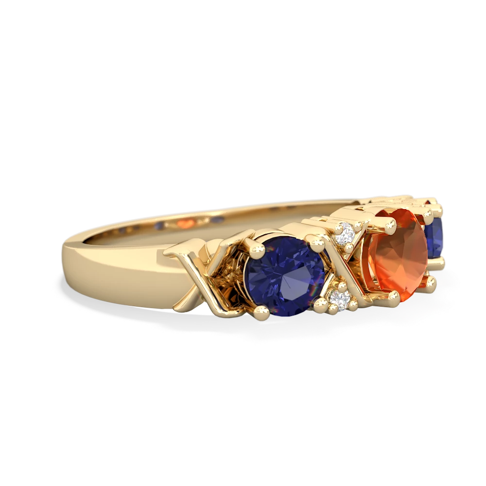 Fire Opal Hugs And Kisses 14K Yellow Gold ring R5016