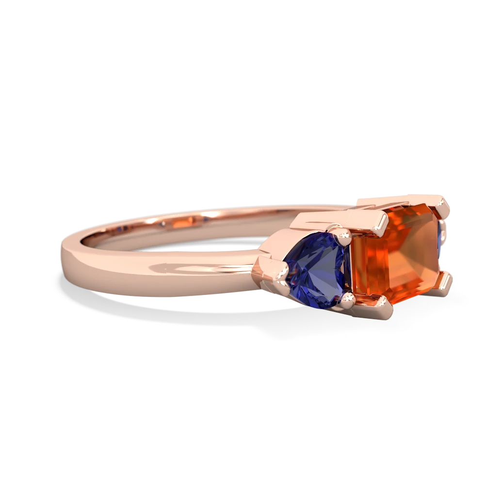 Fire Opal Three Stone 14K Rose Gold ring R5235