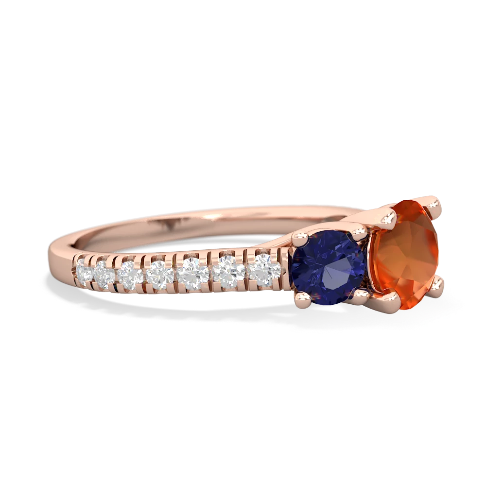 Fire Opal Pave Trellis 14K Rose Gold ring R5500