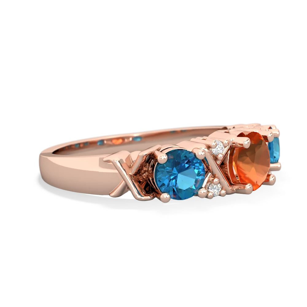 Fire Opal Hugs And Kisses 14K Rose Gold ring R5016