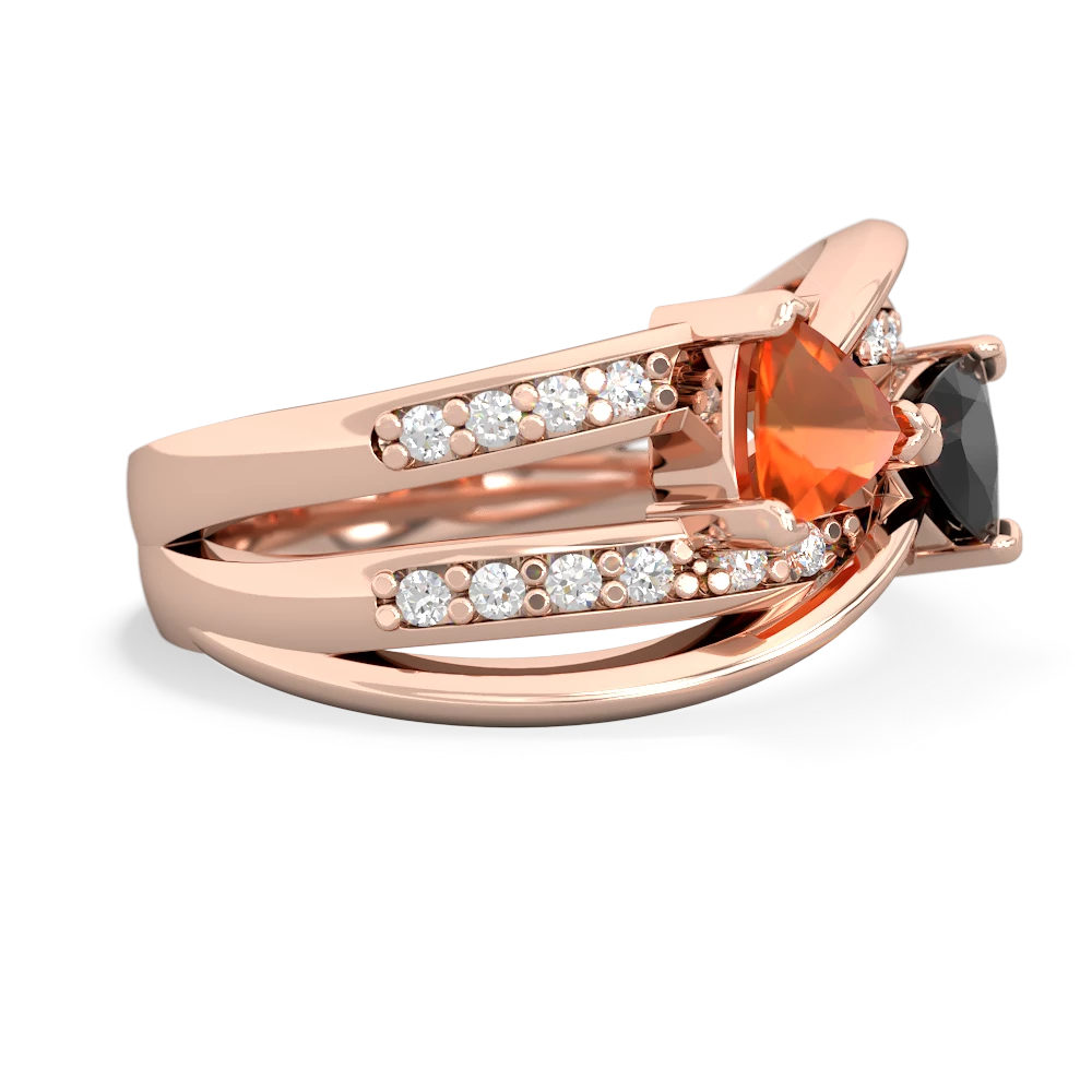 Fire Opal Bowtie 14K Rose Gold ring R2360