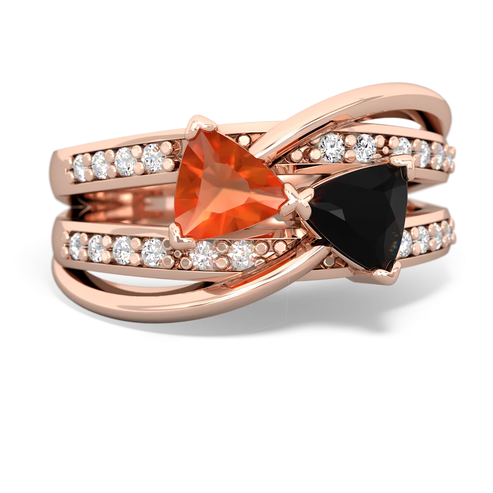 Fire Opal Bowtie 14K Rose Gold ring R2360