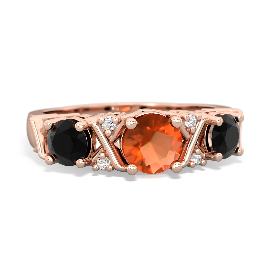 Fire Opal Hugs And Kisses 14K Rose Gold ring R5016