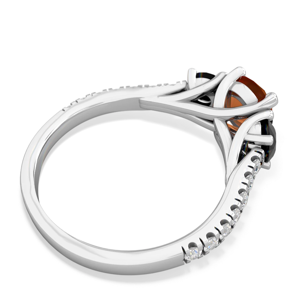 Fire Opal Pave Trellis 14K White Gold ring R5500