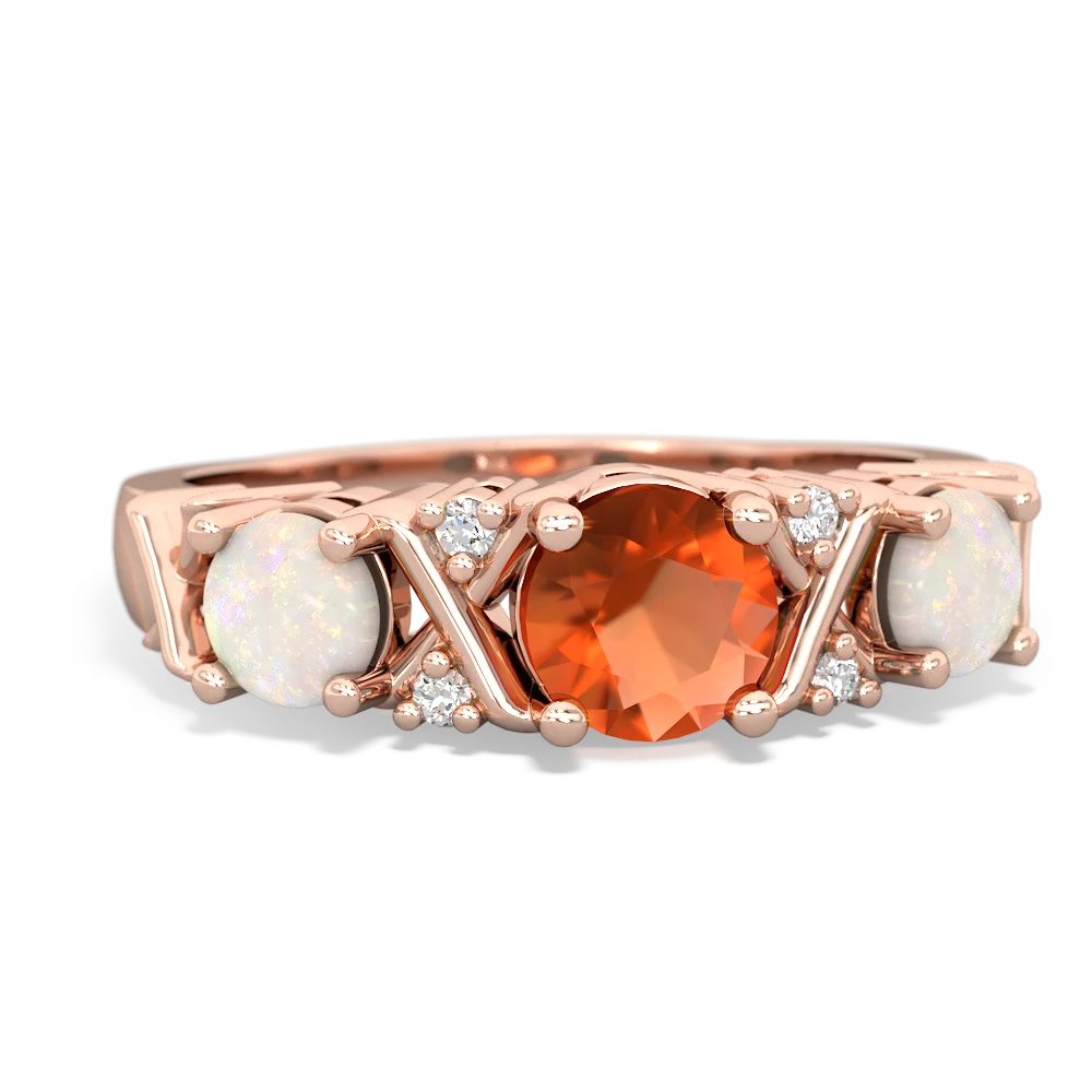 Fire Opal Hugs And Kisses 14K Rose Gold ring R5016