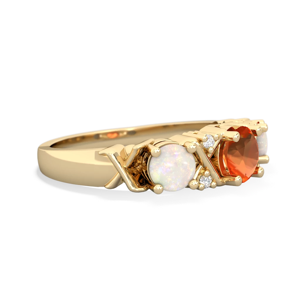 Fire Opal Hugs And Kisses 14K Yellow Gold ring R5016