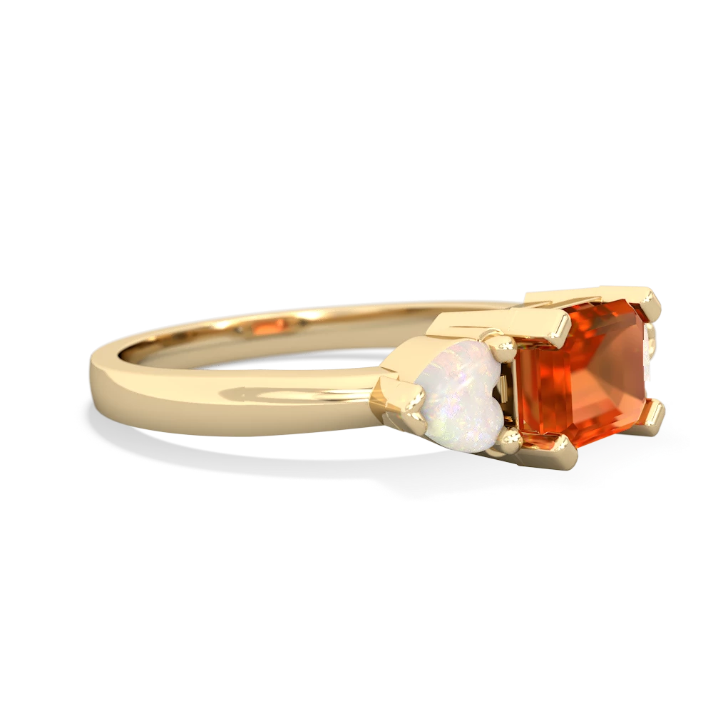 Fire Opal Three Stone 14K Yellow Gold ring R5235