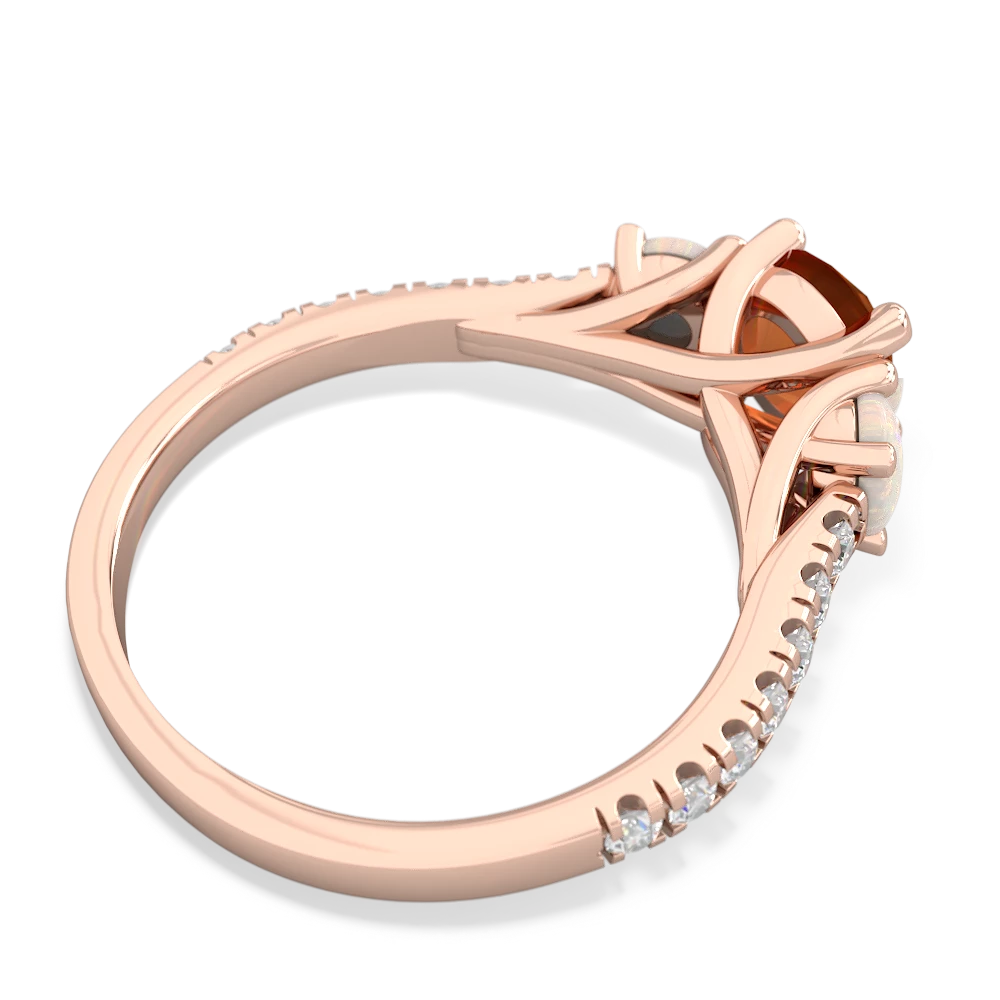 Fire Opal Pave Trellis 14K Rose Gold ring R5500