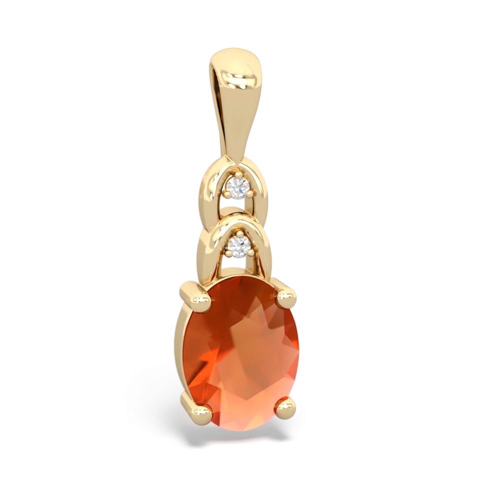 Fire Opal Links 14K Yellow Gold pendant P4032