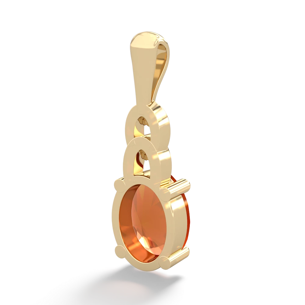 Fire Opal Links 14K Yellow Gold pendant P4032