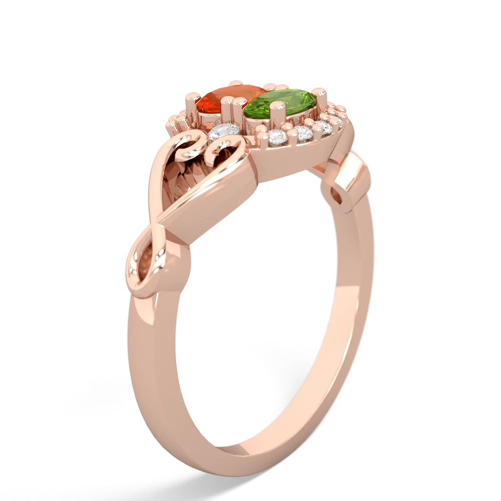 Fire Opal Love Nest 14K Rose Gold ring R5860