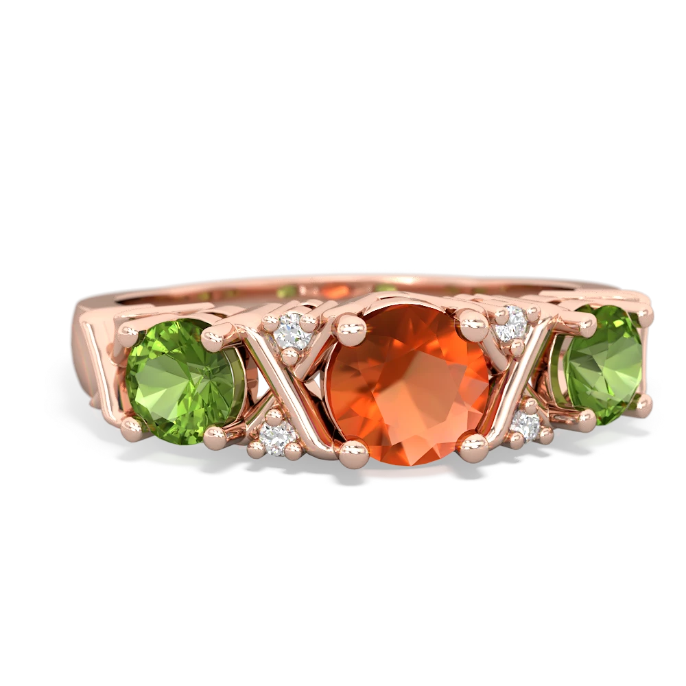 Fire Opal Hugs And Kisses 14K Rose Gold ring R5016