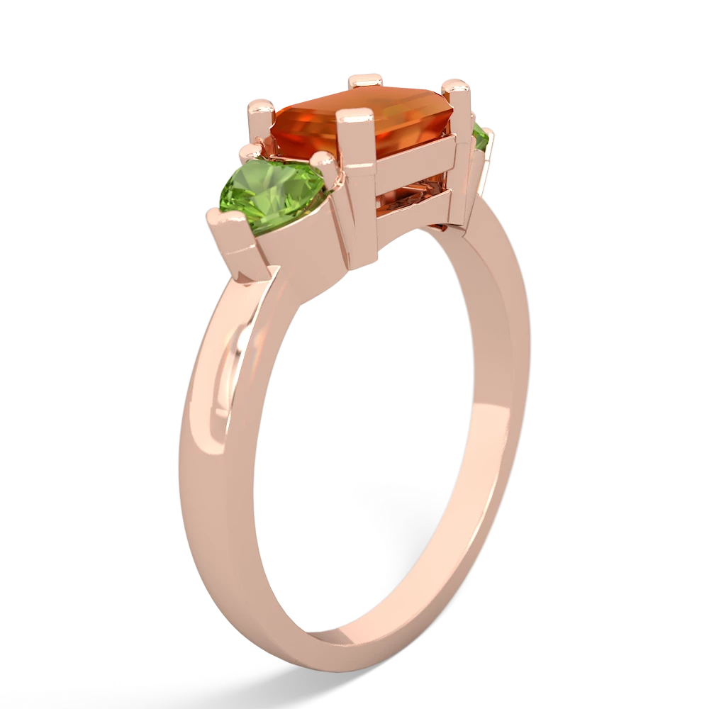 Fire Opal Three Stone 14K Rose Gold ring R5235