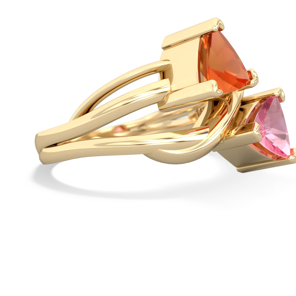 Fire Opal Split Band Swirl 14K Yellow Gold ring R2341