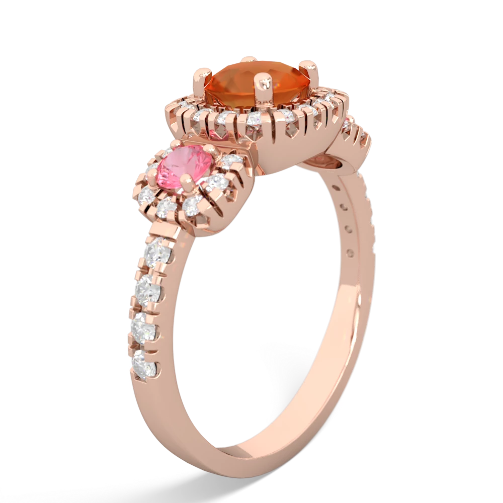 Fire Opal Regal Halo 14K Rose Gold ring R5350