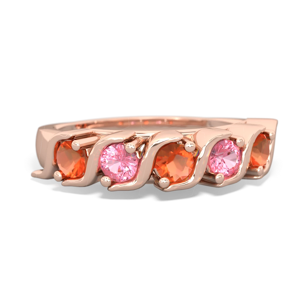 Fire Opal Anniversary Band 14K Rose Gold ring R2089