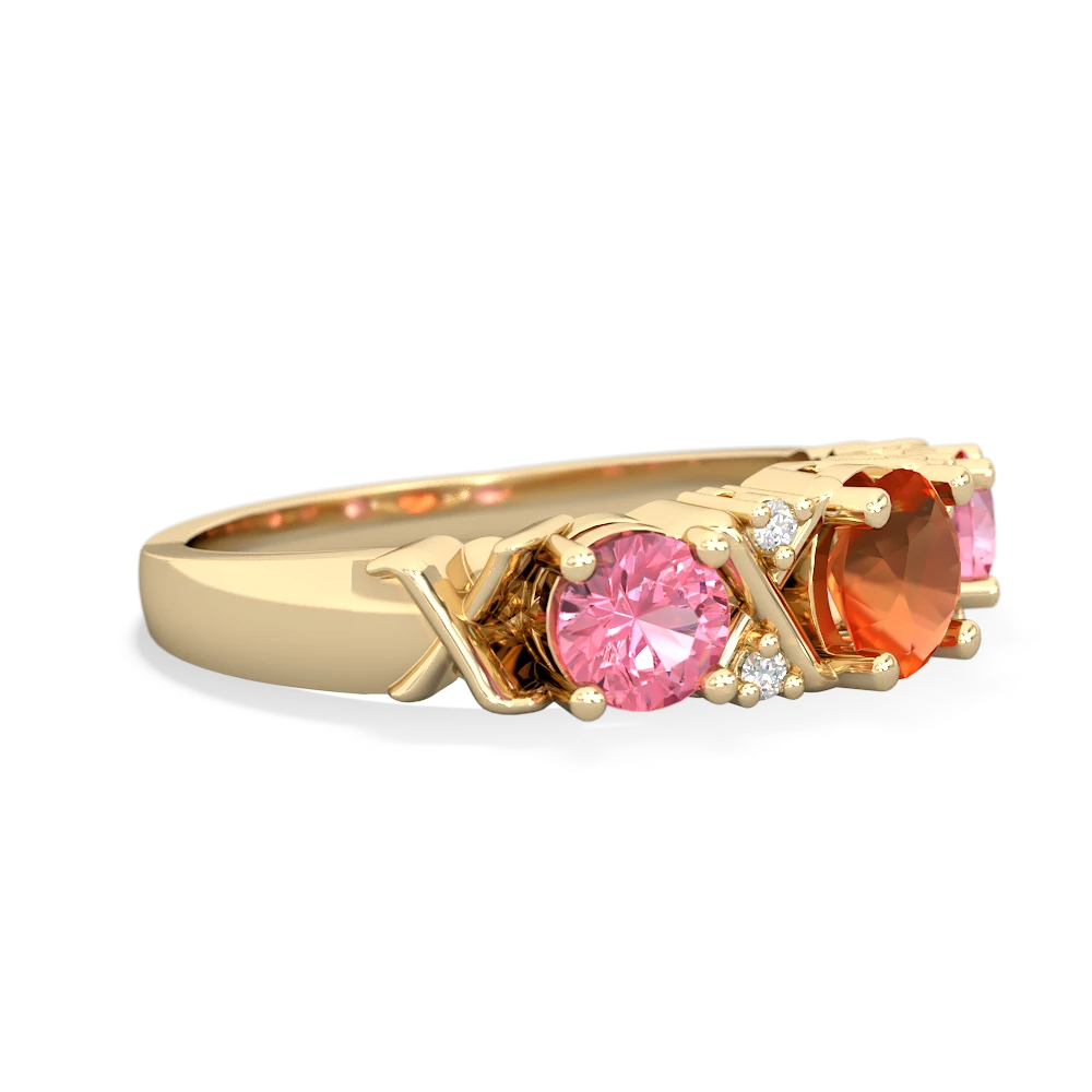 Fire Opal Hugs And Kisses 14K Yellow Gold ring R5016