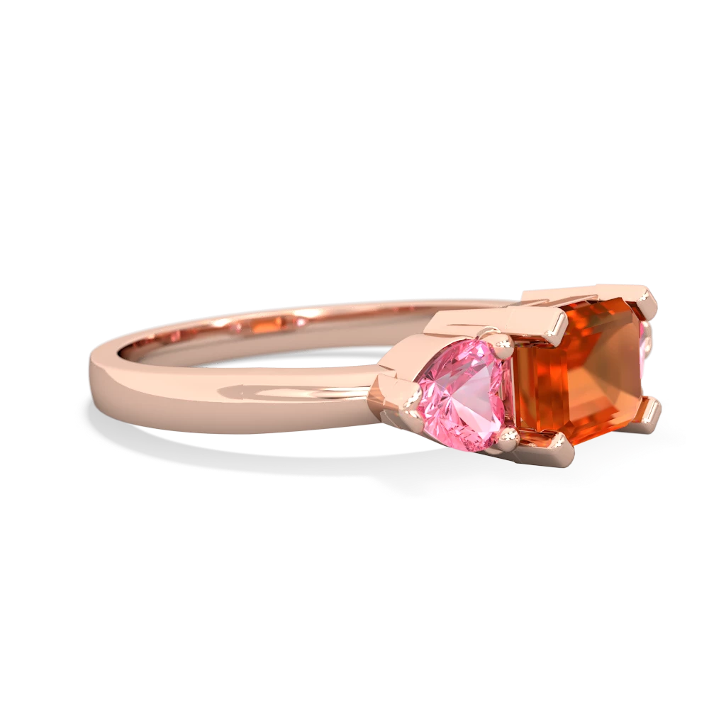 Fire Opal Three Stone 14K Rose Gold ring R5235