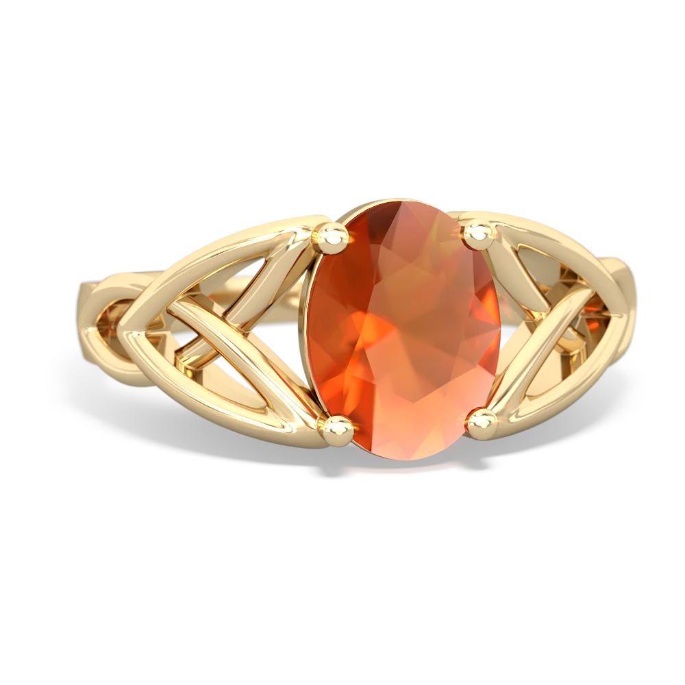 fire opal celtic ring 2389r yellow gold