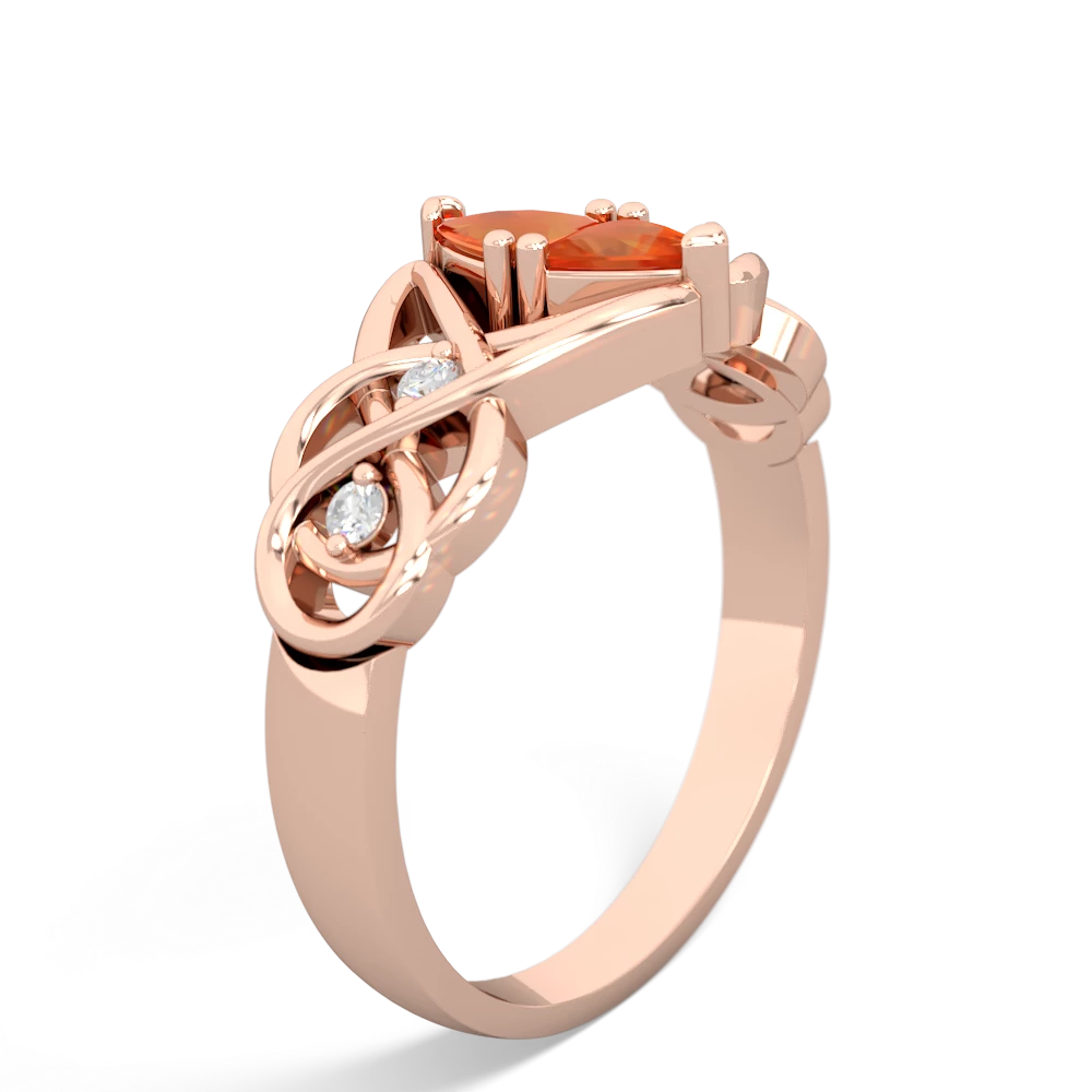 Fire Opal Keepsake Celtic Knot 14K Rose Gold ring R5300