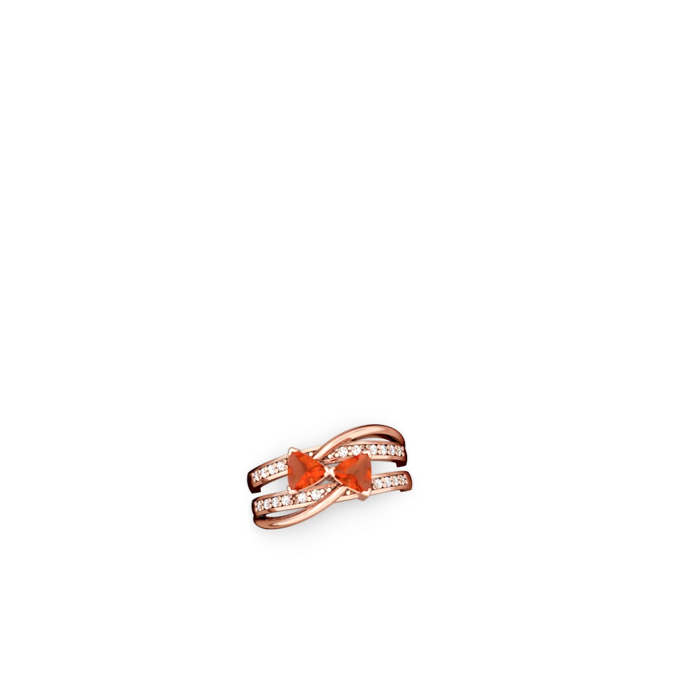 Fire Opal Bowtie 14K Rose Gold ring R2360