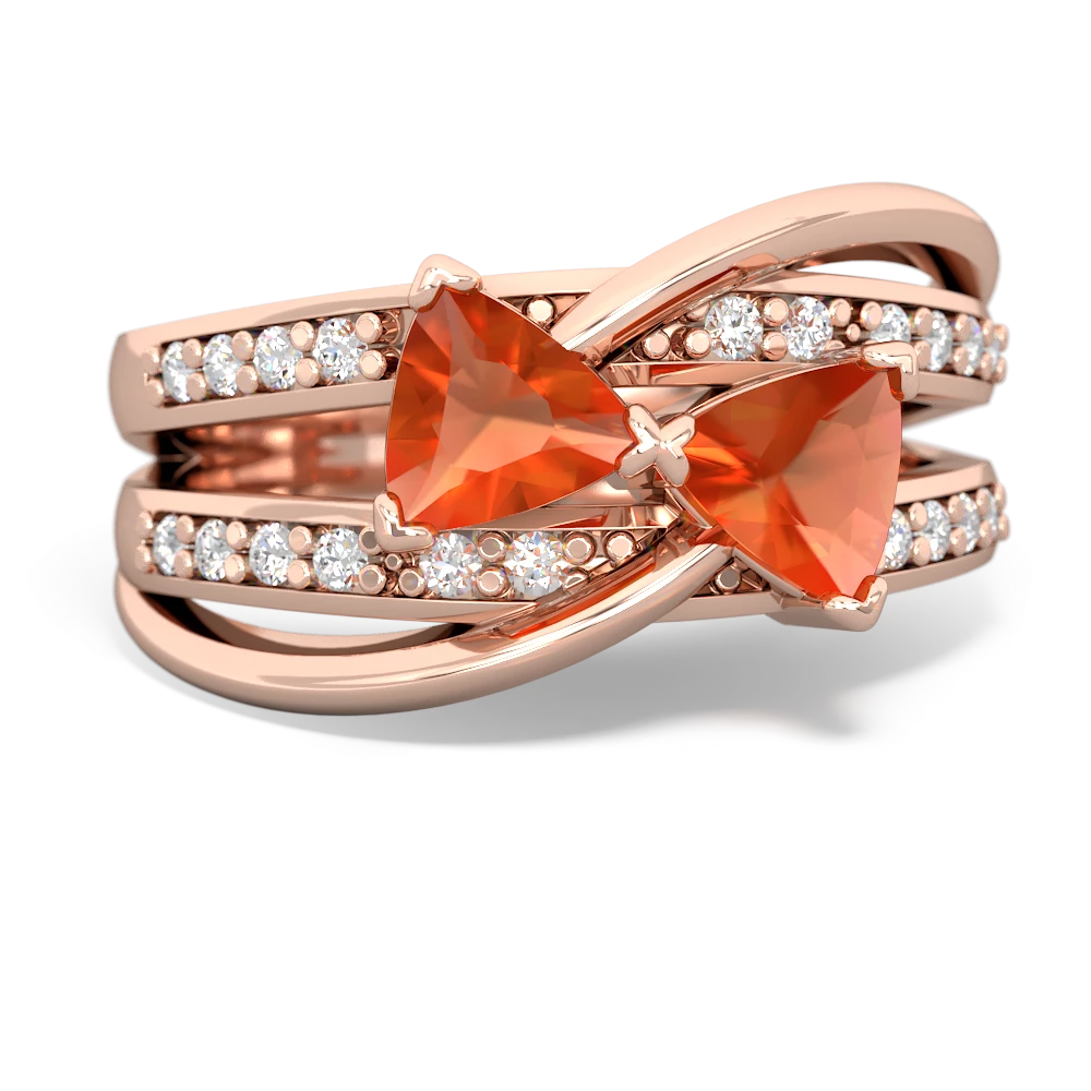 Fire Opal Bowtie 14K Rose Gold ring R2360