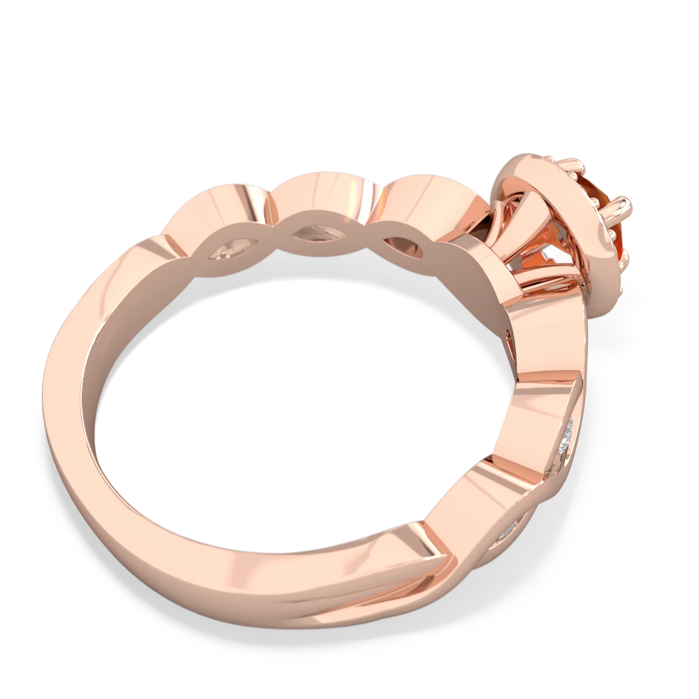 Fire Opal Infinity Halo Engagement 14K Rose Gold ring R26315RH