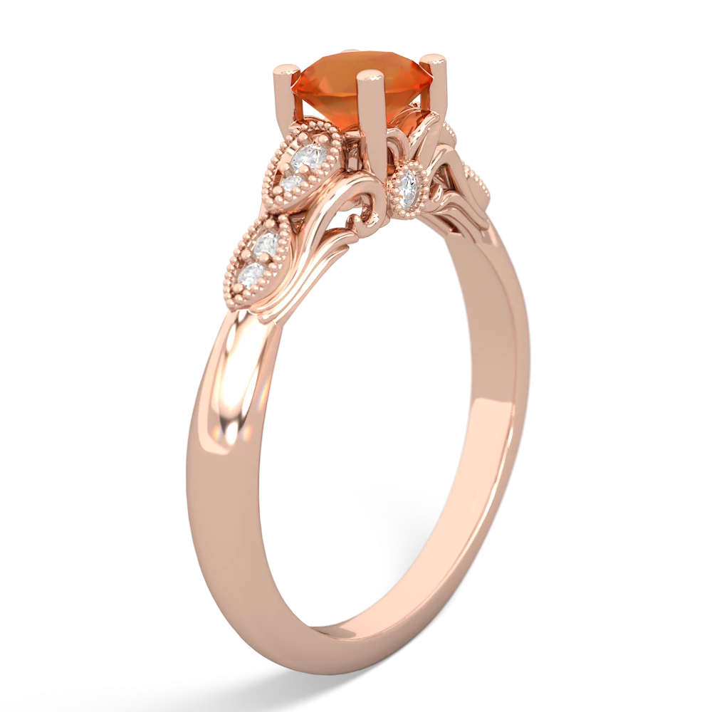 Fire Opal Antique Elegance 14K Rose Gold ring R3100