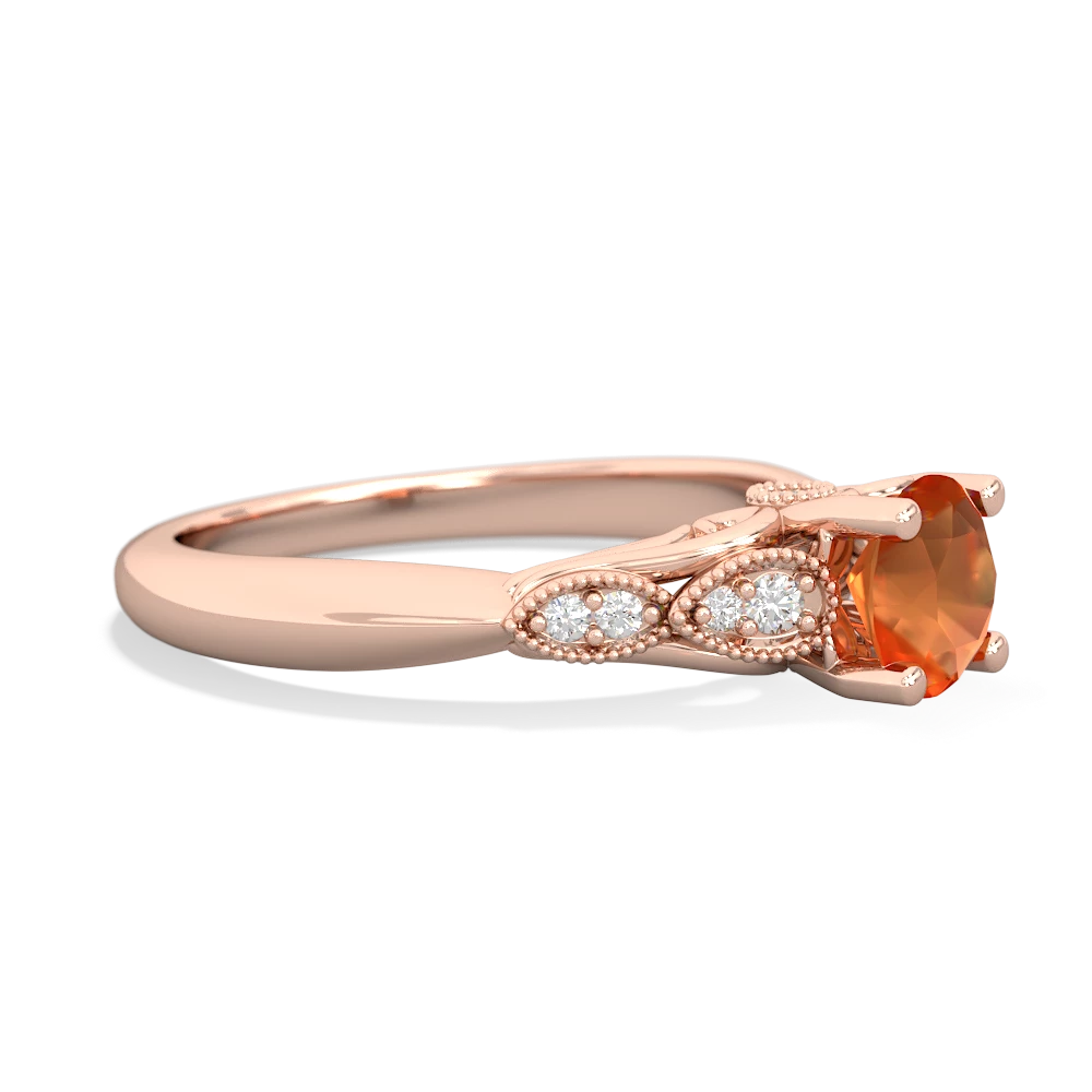 Fire Opal Antique Elegance 14K Rose Gold ring R3100