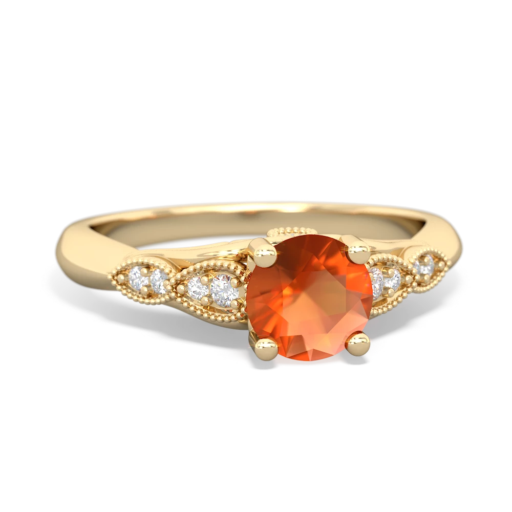 Fire Opal Antique Elegance 14K Yellow Gold ring R3100