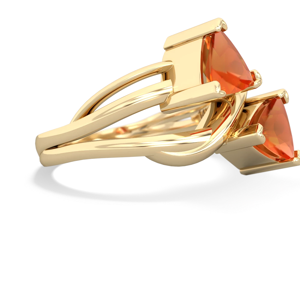 Fire Opal Split Band Swirl 14K Yellow Gold ring R2341