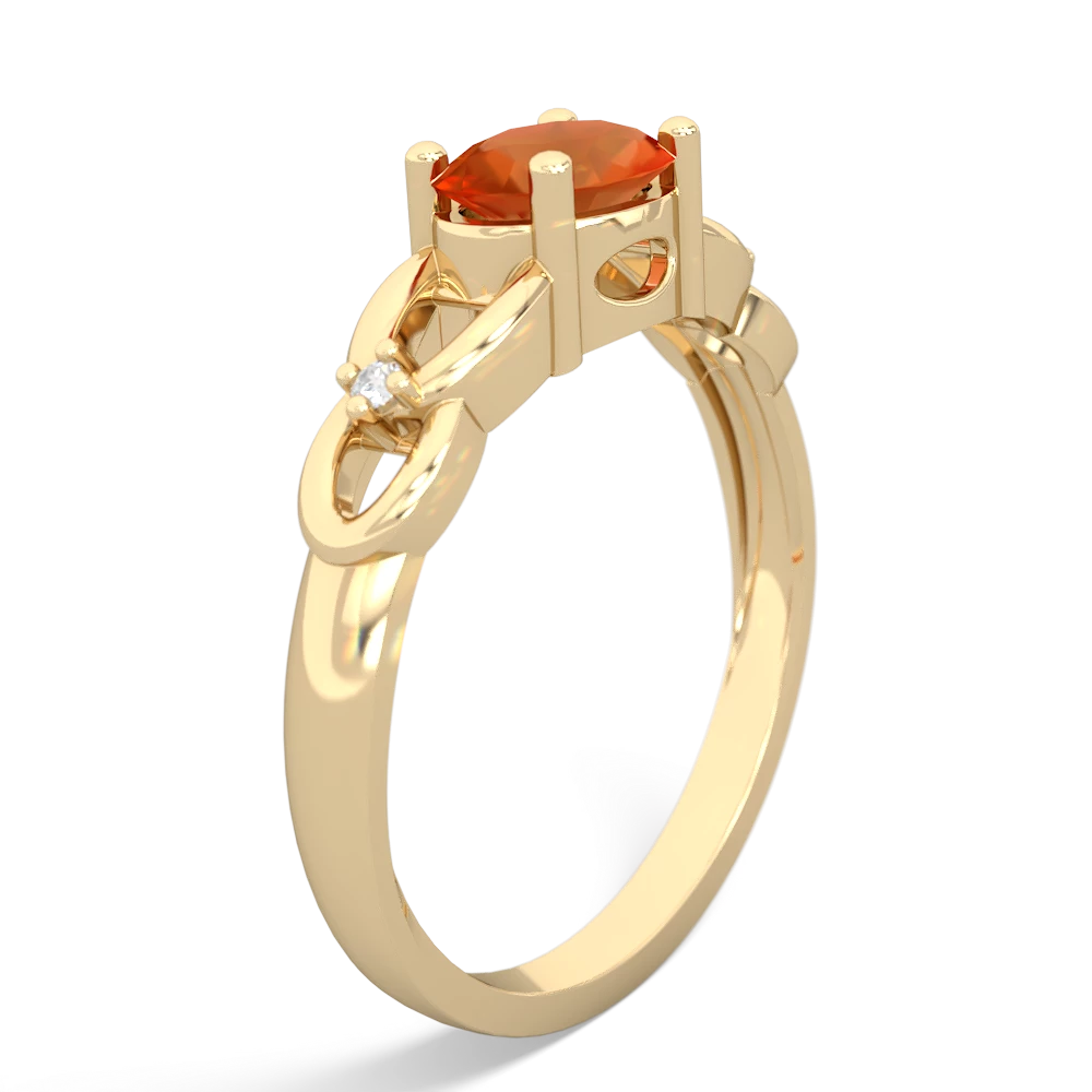 Fire Opal Links 14K Yellow Gold ring R4032