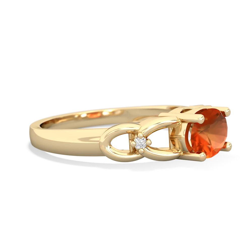 Fire Opal Links 14K Yellow Gold ring R4032