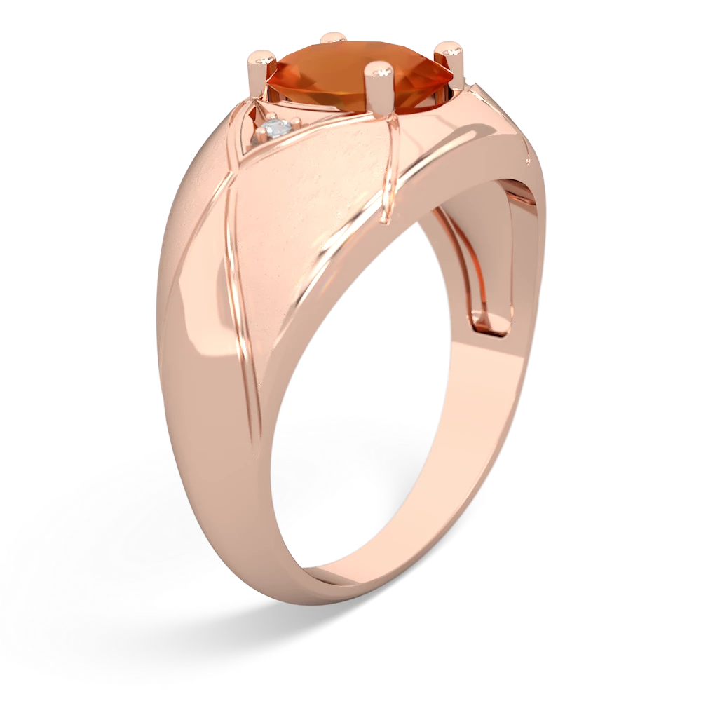 Fire Opal Men's Crossroads 14K Rose Gold ring R0361