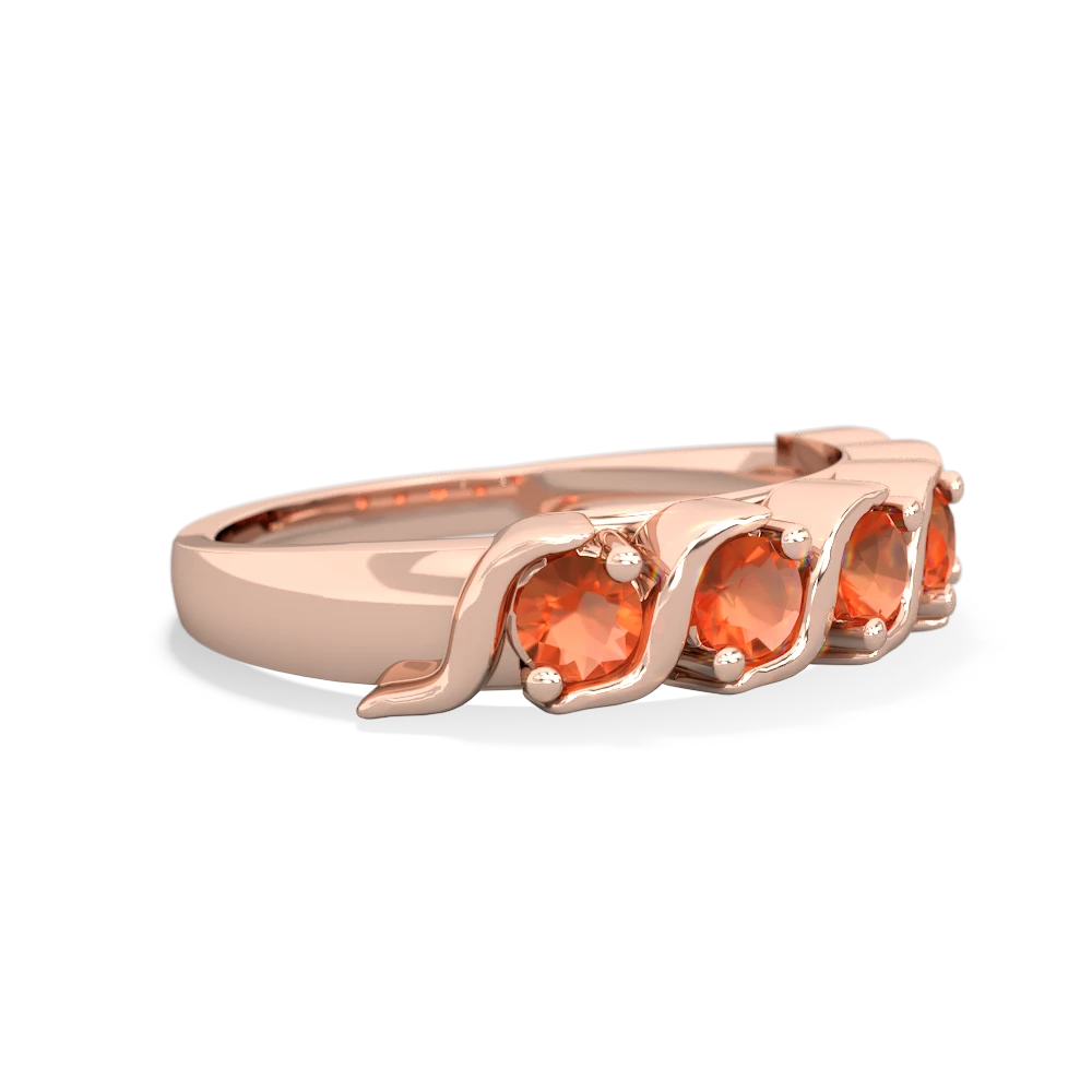 Fire Opal Anniversary Band 14K Rose Gold ring R2089