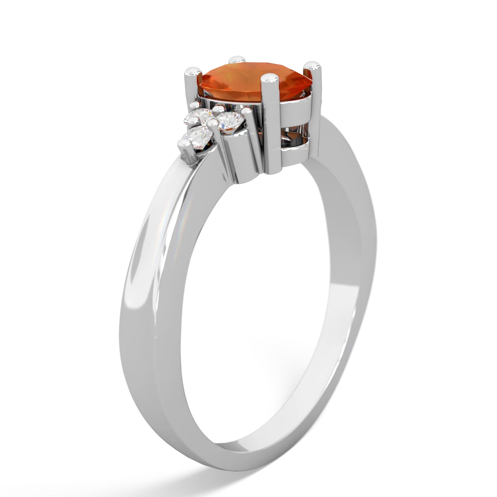 Fire Opal Simply Elegant 14K White Gold ring R2113