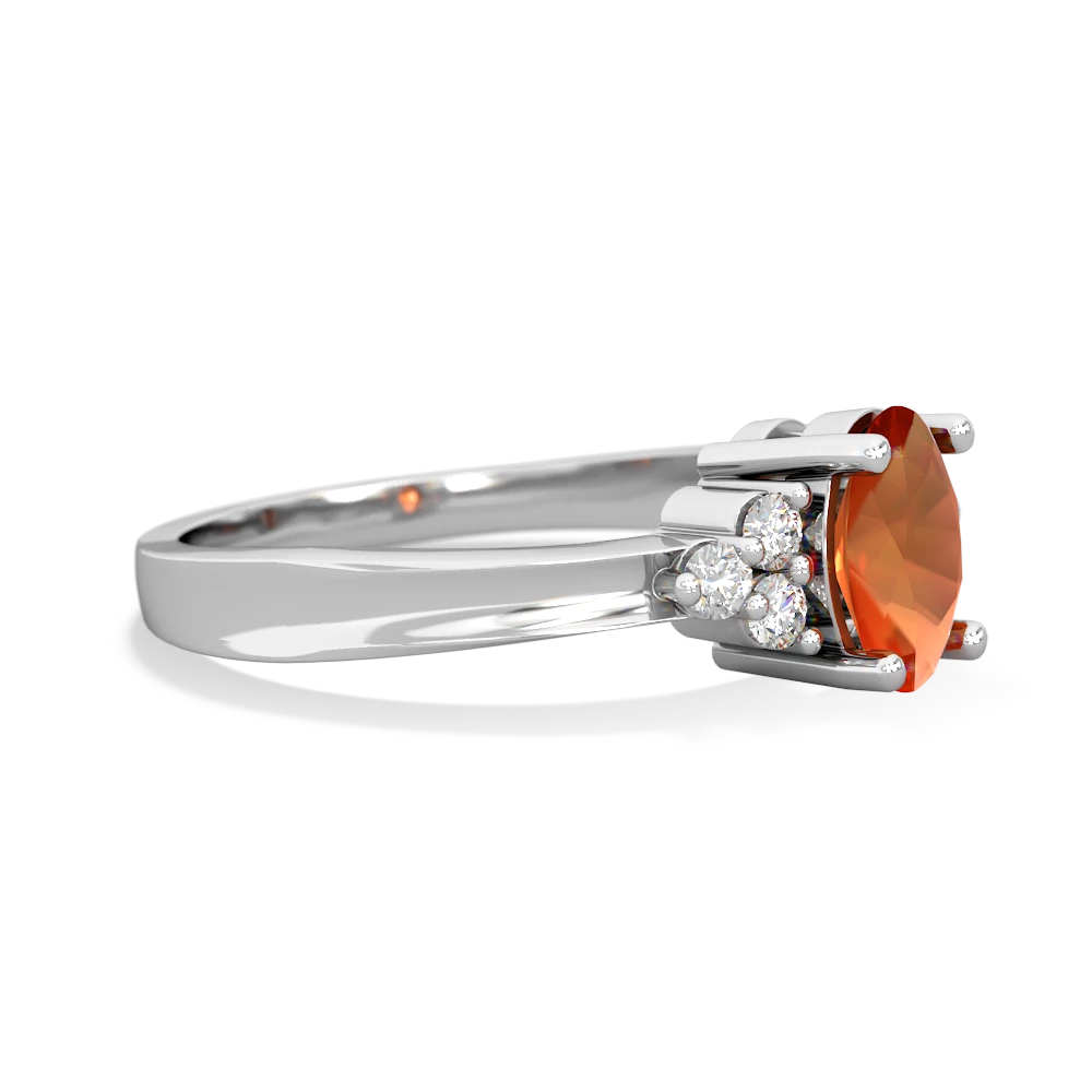 Fire Opal Simply Elegant 14K White Gold ring R2113