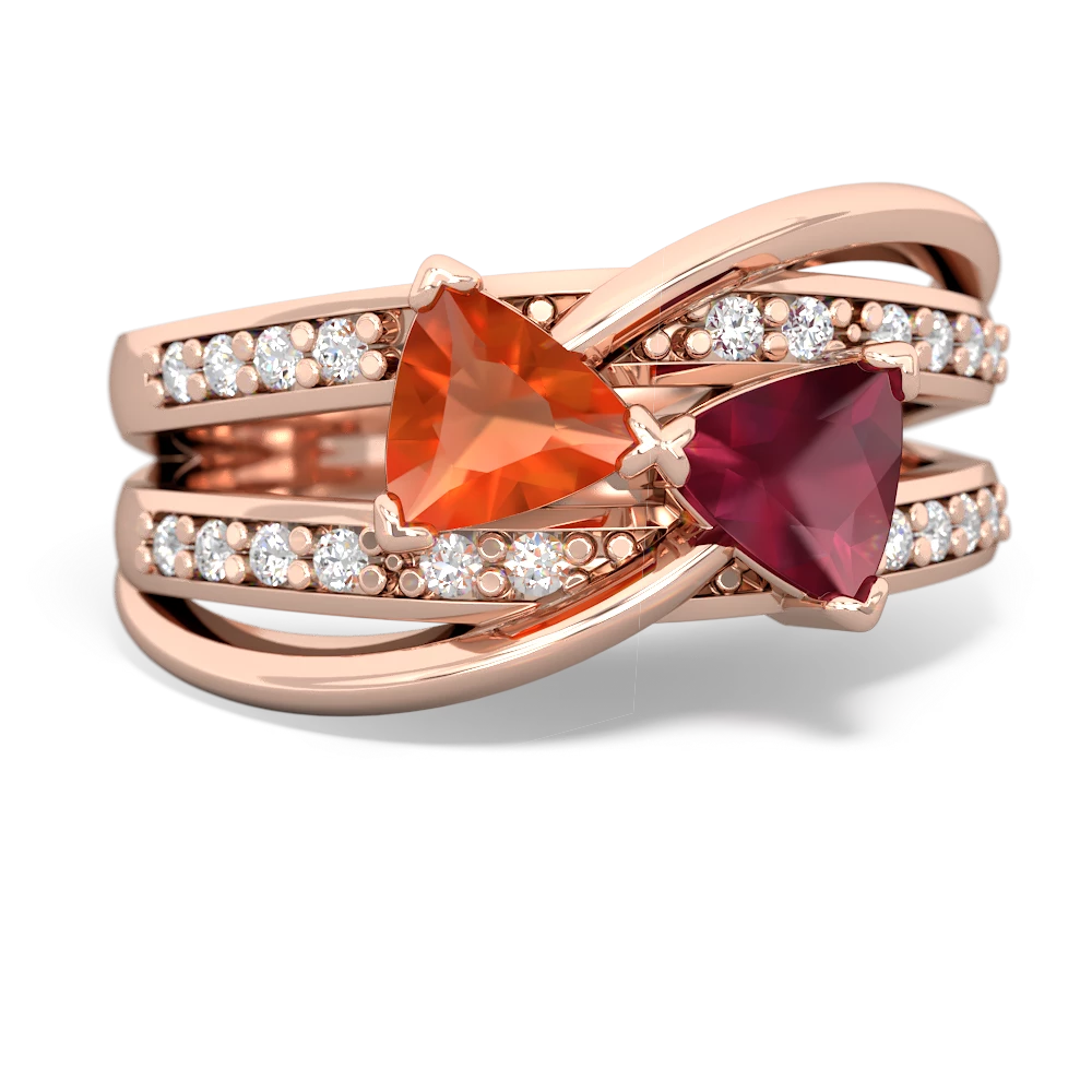 Fire Opal Bowtie 14K Rose Gold ring R2360