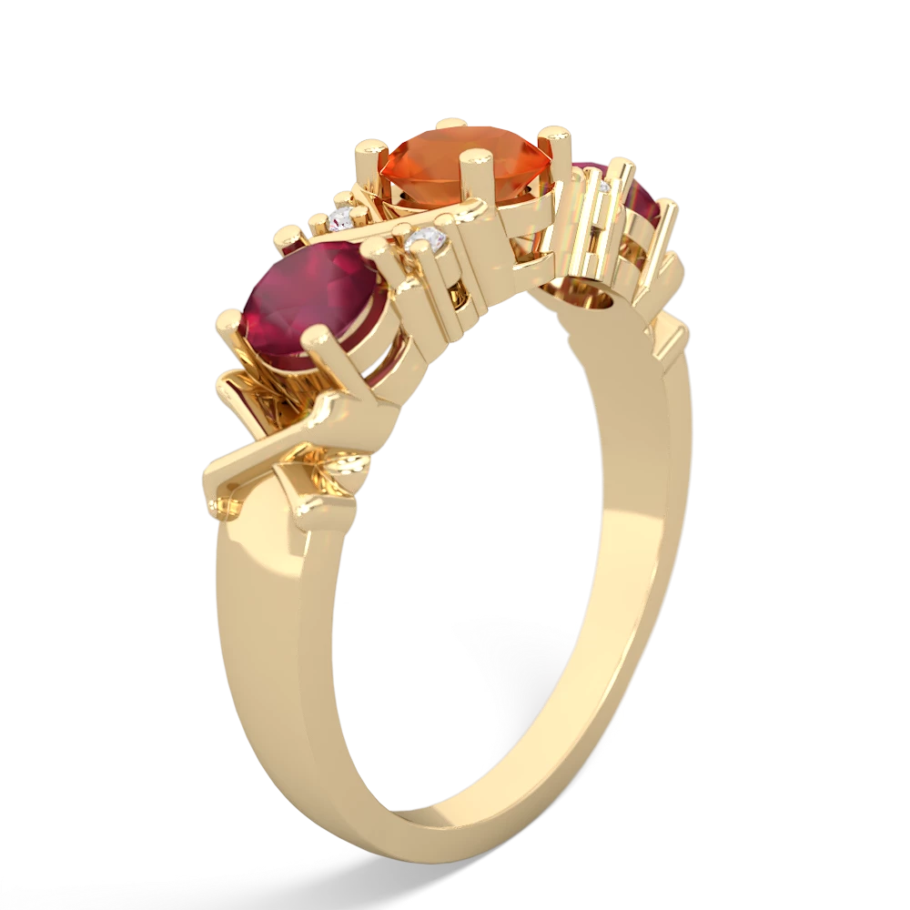 Fire Opal Hugs And Kisses 14K Yellow Gold ring R5016