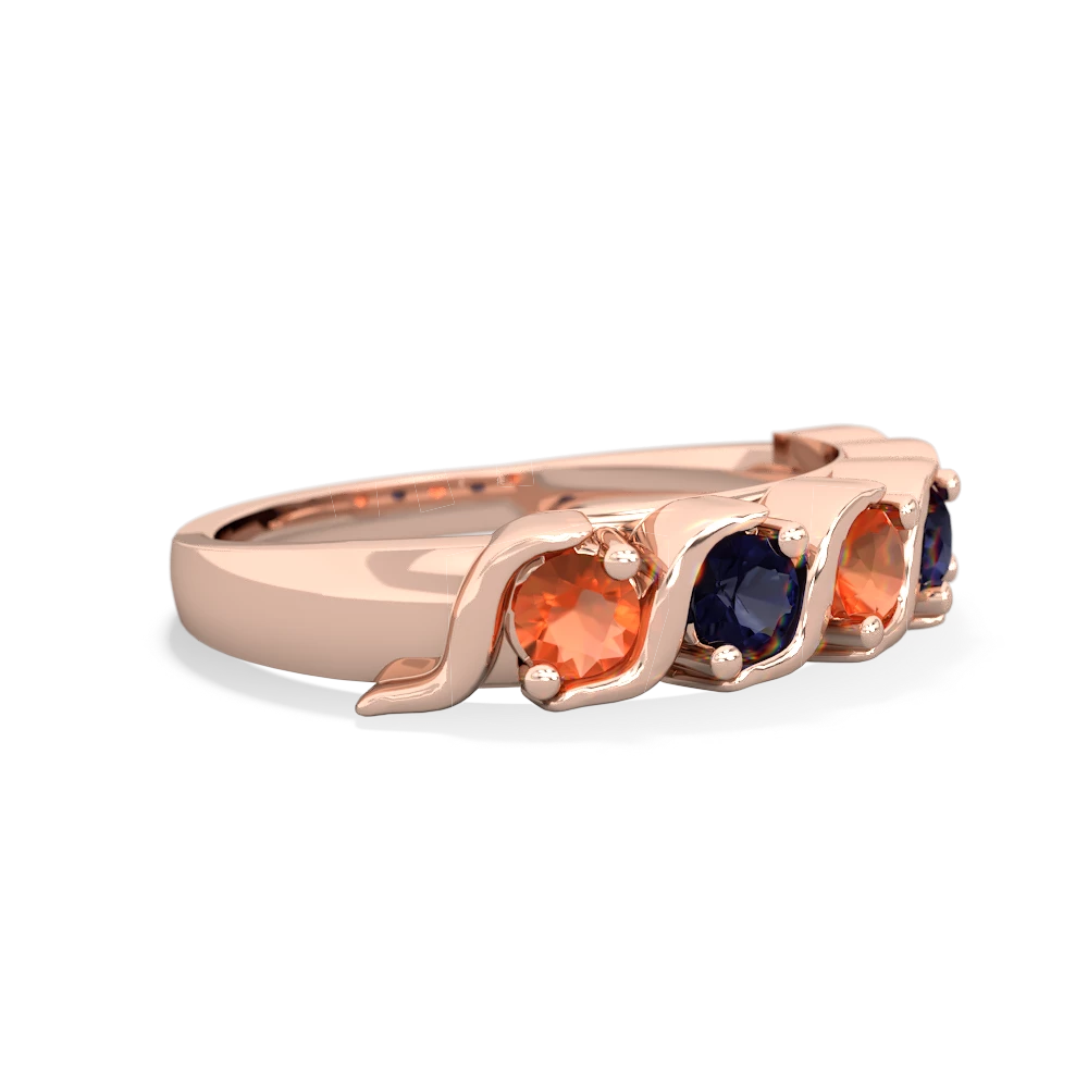 Fire Opal Anniversary Band 14K Rose Gold ring R2089