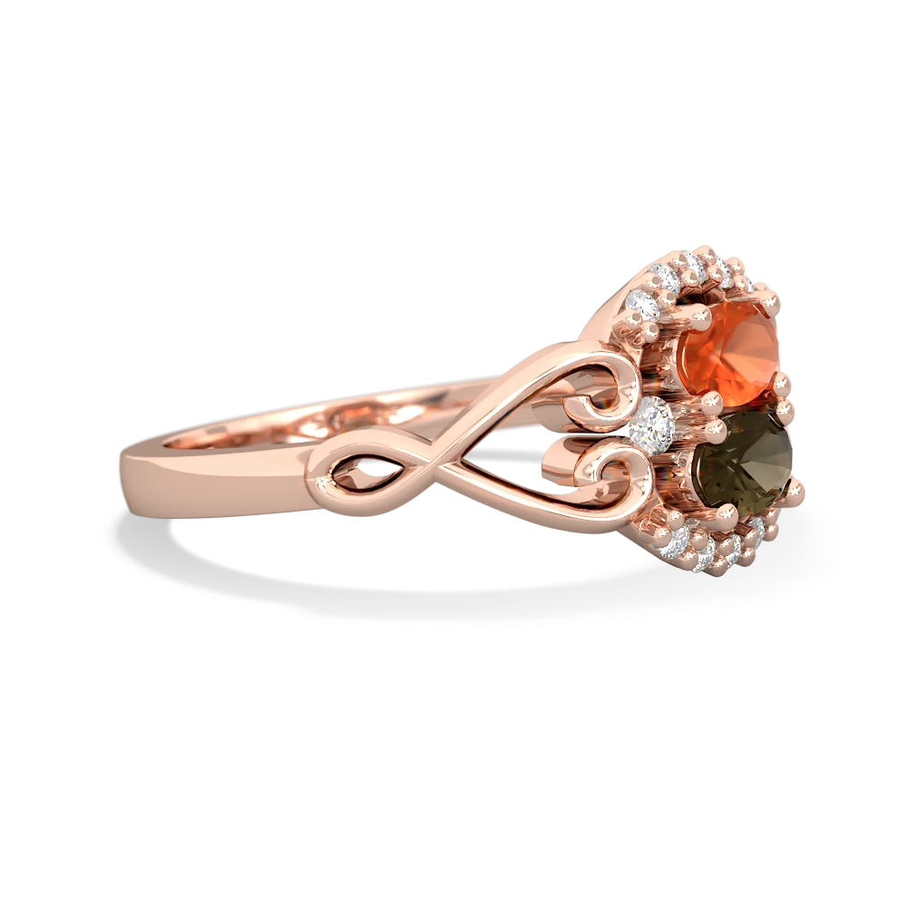 Fire Opal Love Nest 14K Rose Gold ring R5860