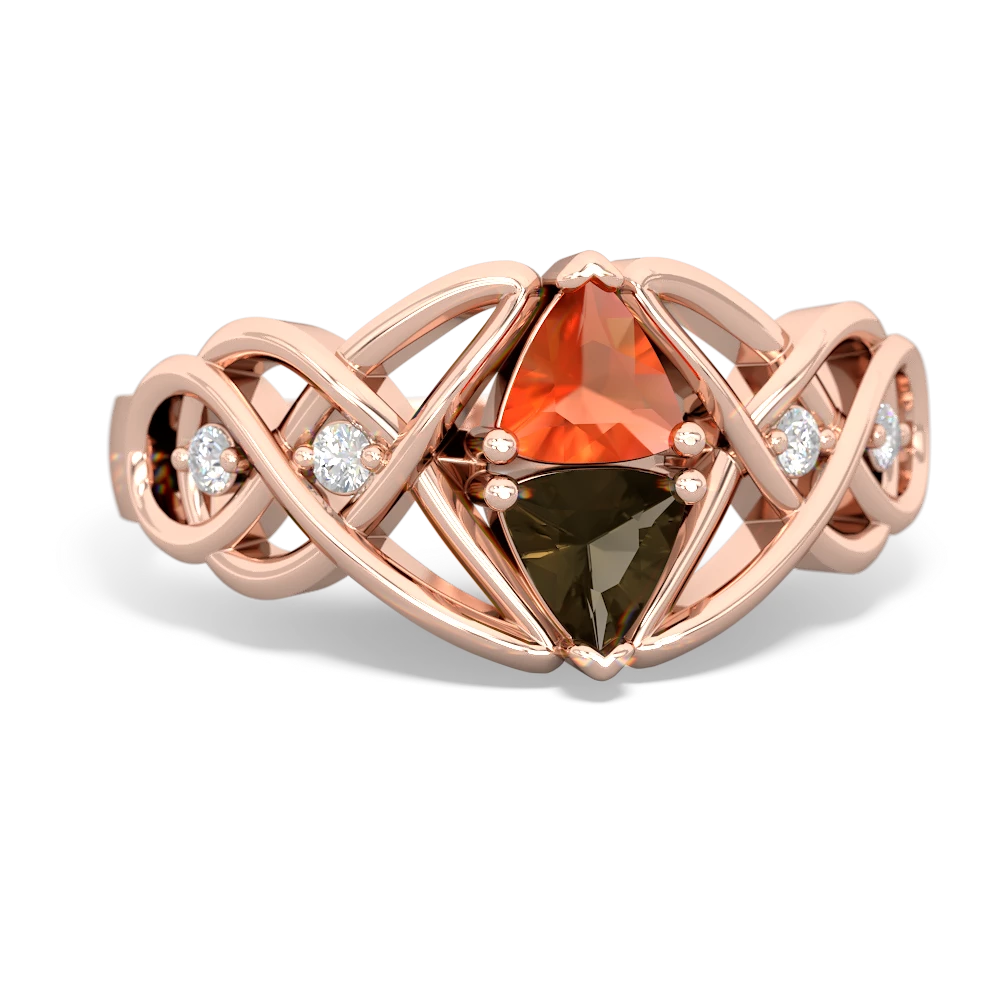 Fire Opal Keepsake Celtic Knot 14K Rose Gold ring R5300