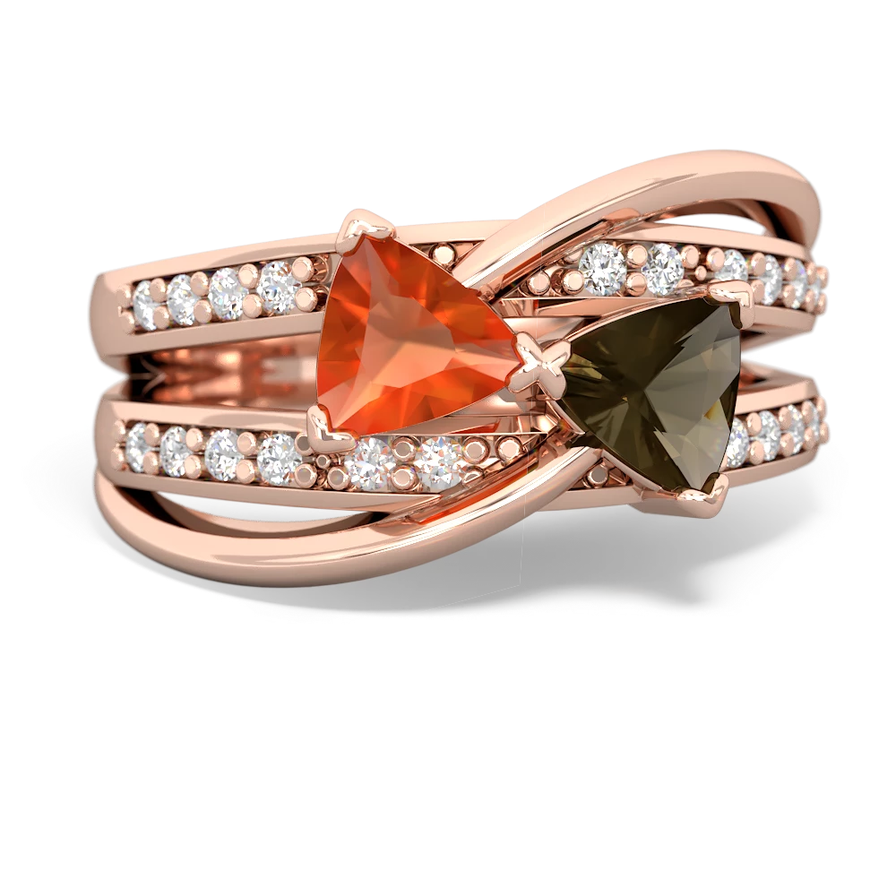 Fire Opal Bowtie 14K Rose Gold ring R2360