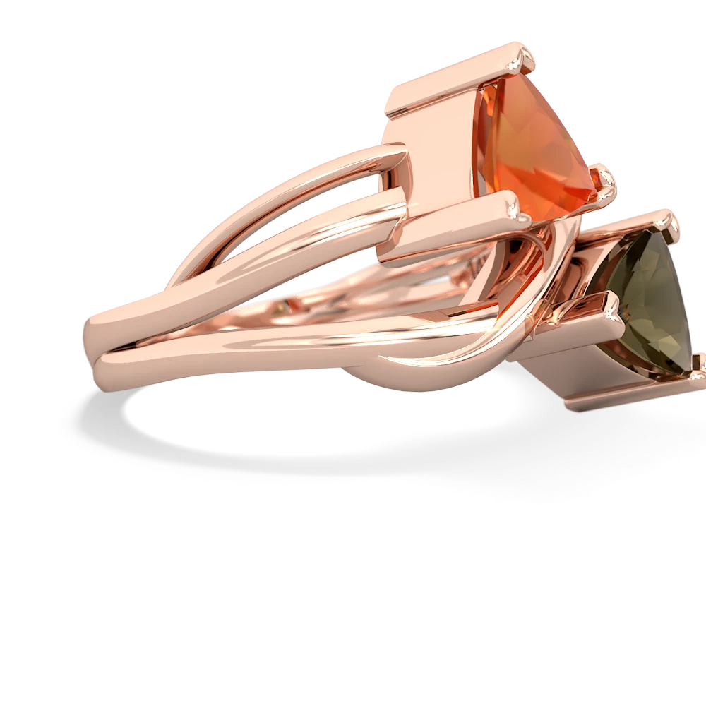 Fire Opal Split Band Swirl 14K Rose Gold ring R2341